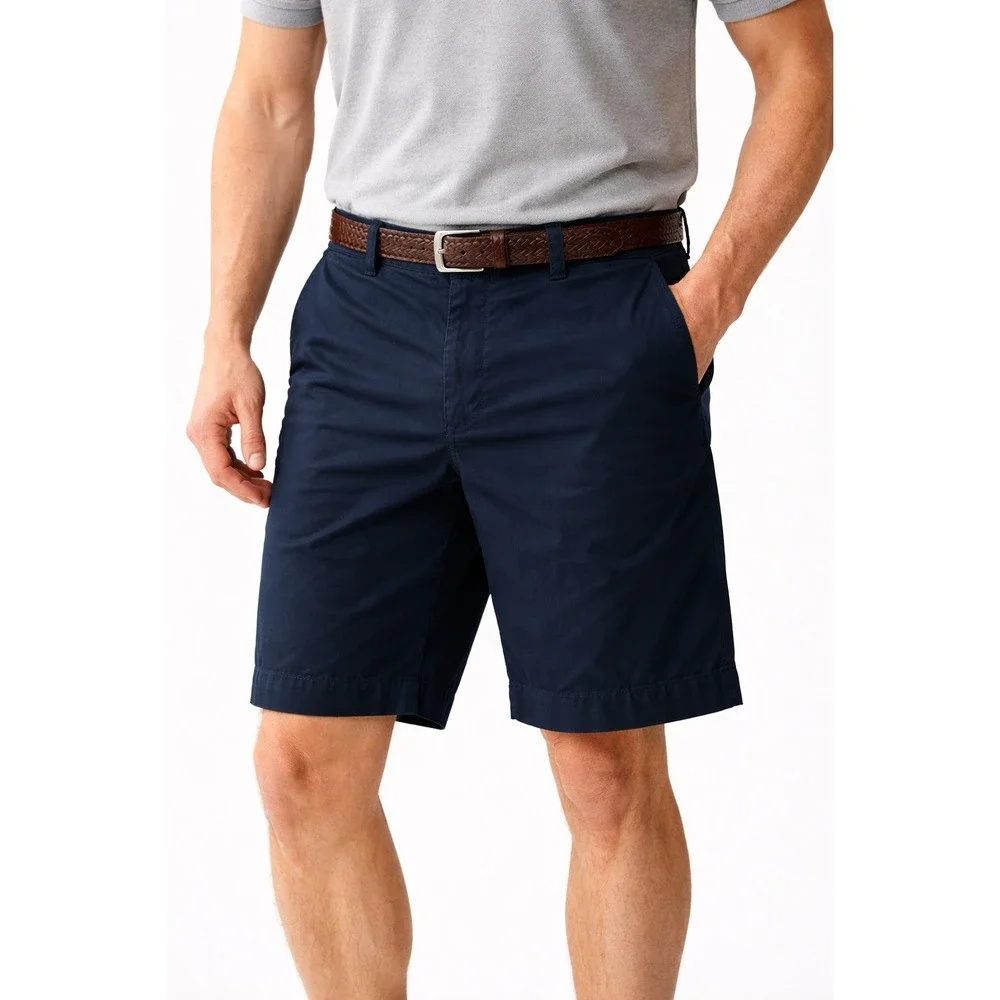 Polo Golf Ralph Lauren Navy Shorts Men's Size 36 Flat Front Classic Chino Cotton